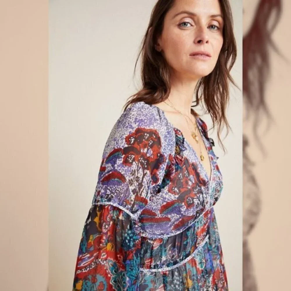 NWT Anthro Maeve Annabella Maxi Dress Size 2